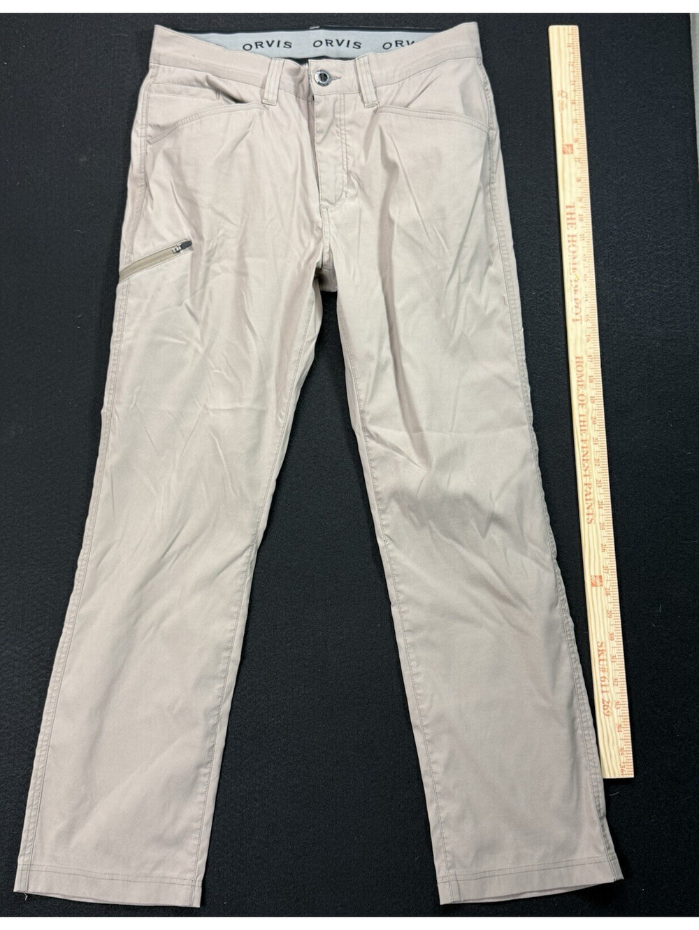 Orvis Men’s Casual Pants 32W Beige Canvas Nylon/Spandex Regular Straight Pockets